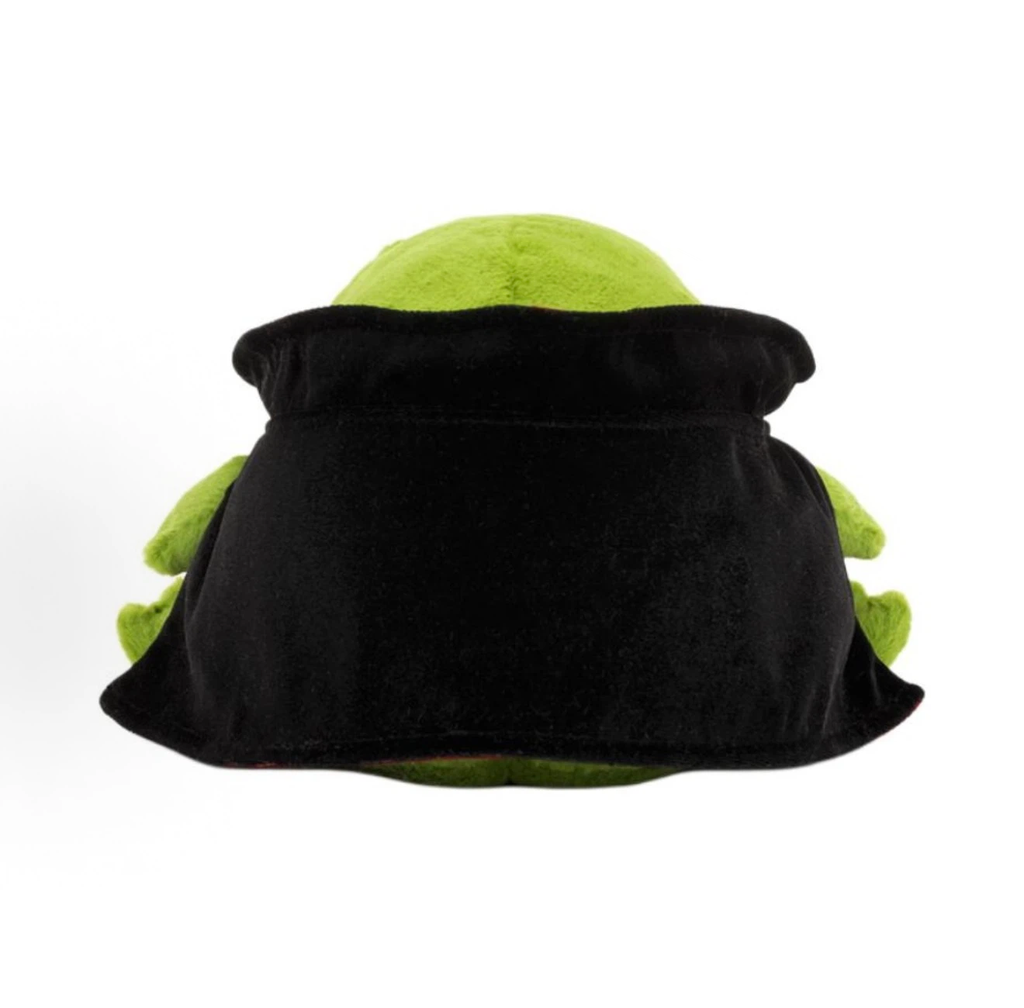 Cute Vampire Frog Plush Toy, Halloween Green Toad in Black Cape, Spooky-Cute Stuffed Animal Gift