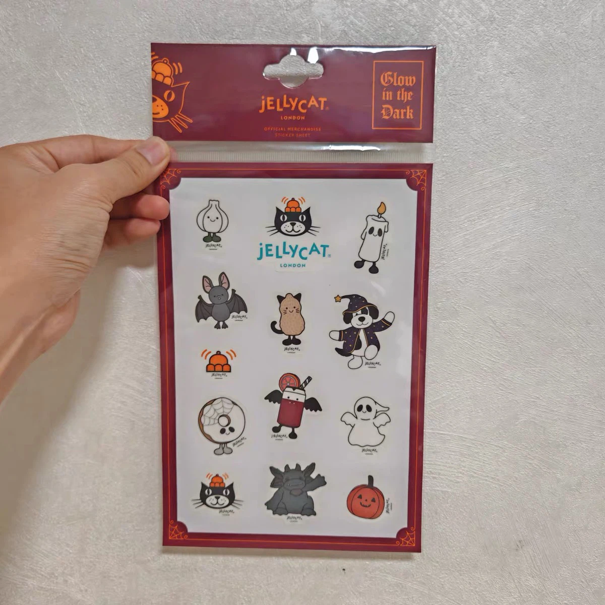 Jellycat Halloween Sticker Sheet Set, Regular & Glow‑In‑The‑Dark 2‑Pack, Official Collectible Stickers, Brand New Sealed