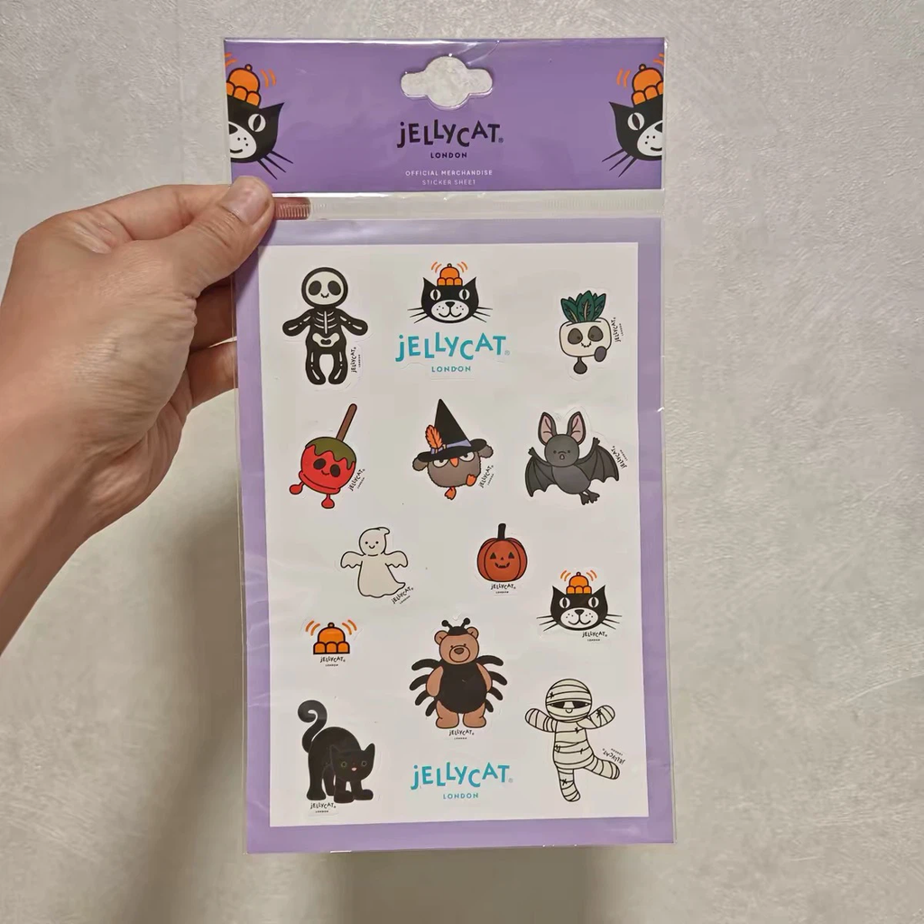 Jellycat Halloween Sticker Sheet Set, Regular & Glow‑In‑The‑Dark 2‑Pack, Official Collectible Stickers, Brand New Sealed