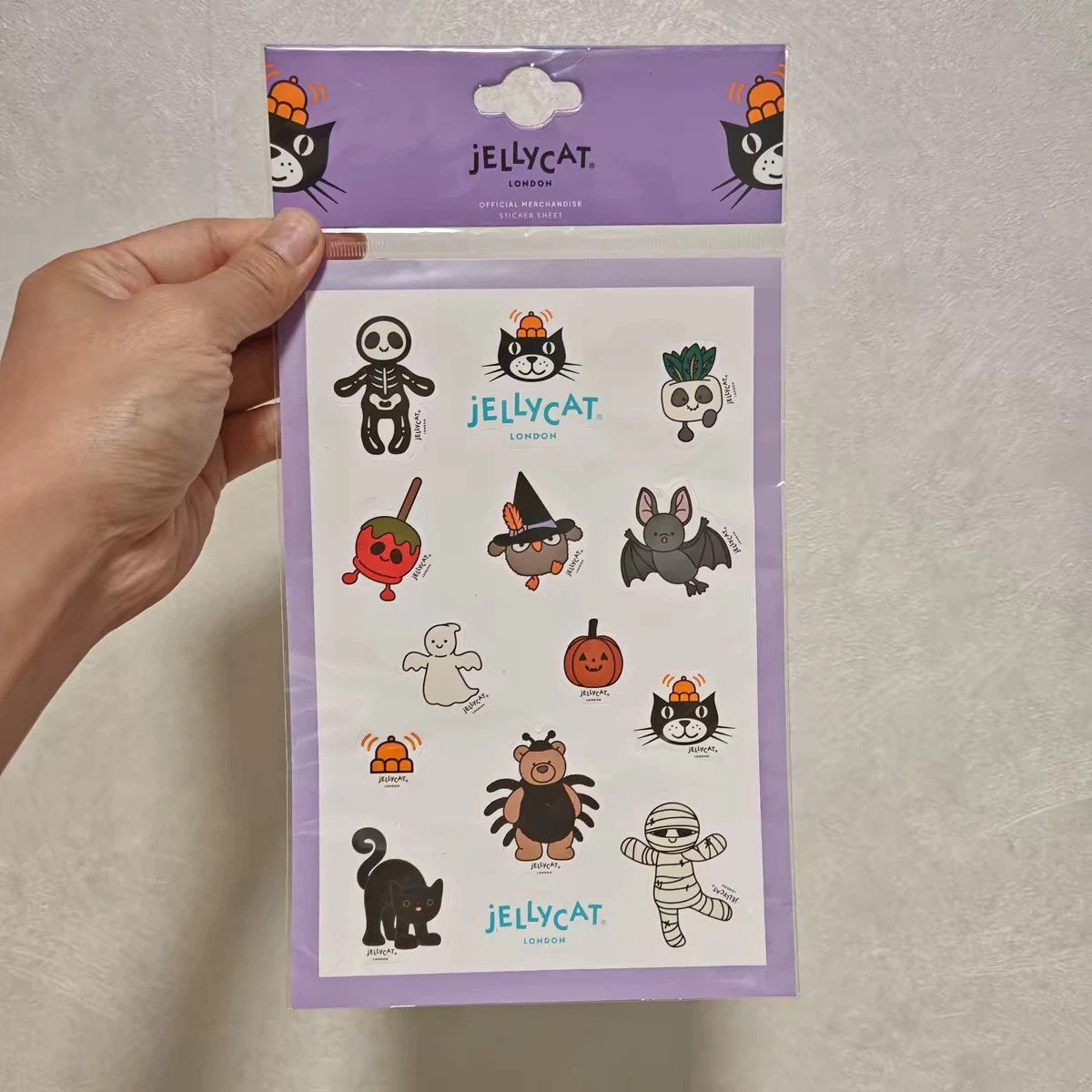 Jellycat Halloween Sticker Sheet Set, Regular & Glow‑In‑The‑Dark 2‑Pack, Official Collectible Stickers, Brand New Sealed