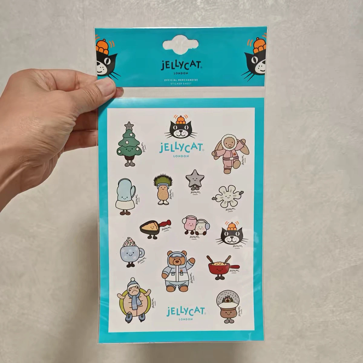 Jellycat Sticker Sheet 3‑Pack Bundle, Food Theme, Ocean Marine Theme & Winter Holiday Theme Stickers, Brand New Sealed Collectible Set
