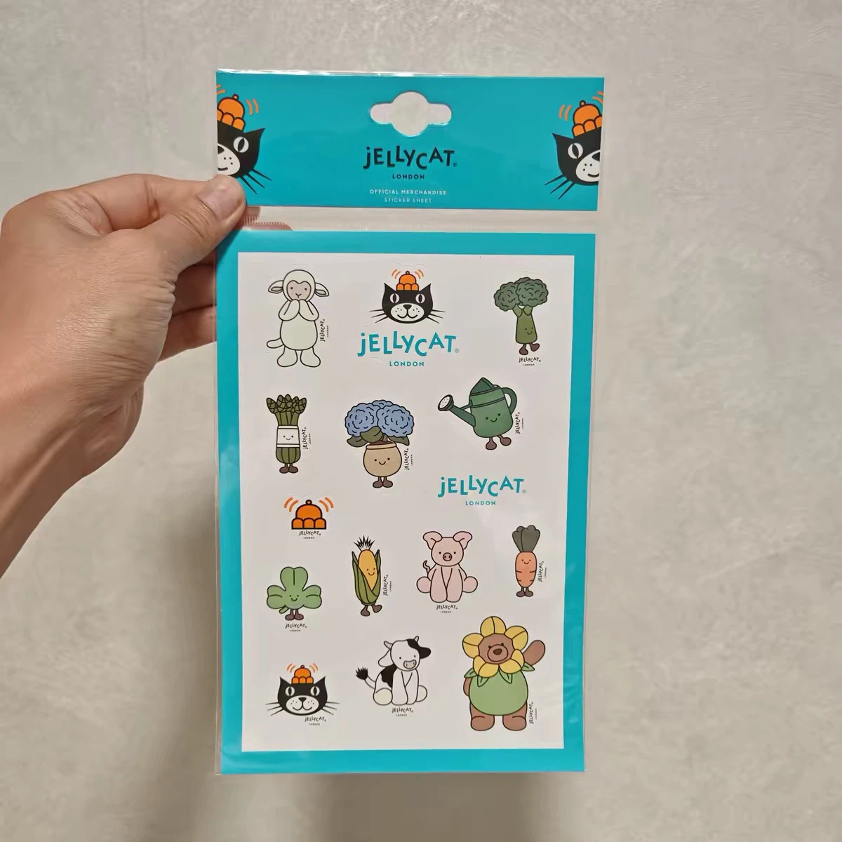 Jellycat Sticker Sheet 3‑Pack Bundle, Fish & Chips, Garden Farm & Tropical Vacation Theme Stickers, Brand New Sealed Collectible Set
