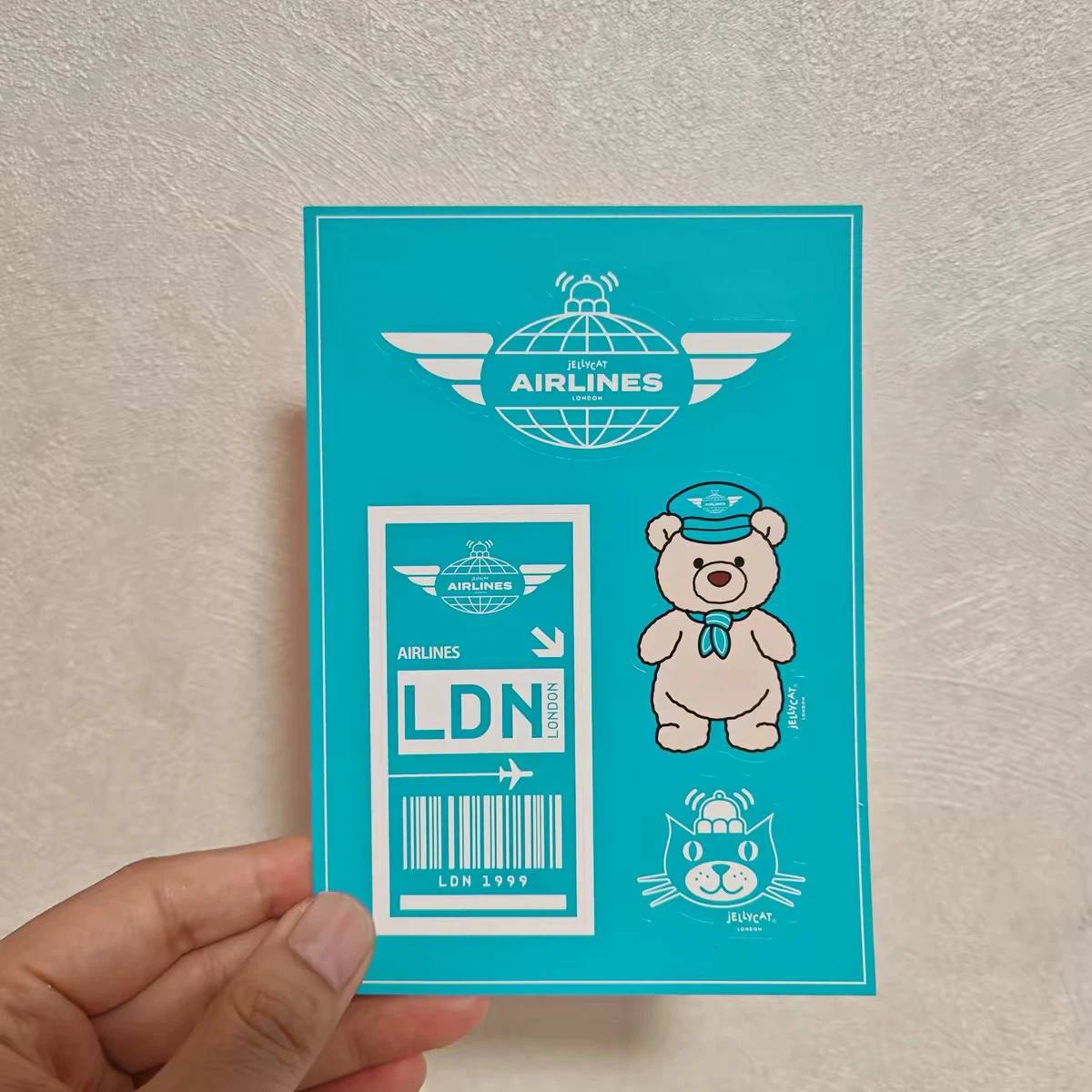 Jellycat Sticker Bundle｜Airlines & Black Bashful Bunny 2‑Pack