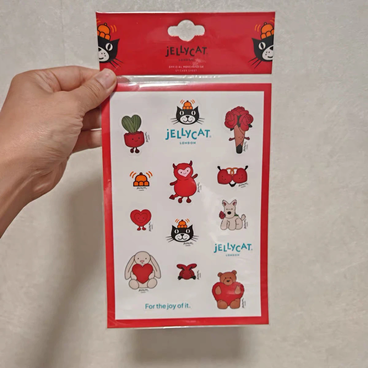Jellycat Valentine Love Theme Sticker Sheet